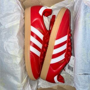 Adidas Samba Red and White Sneakers